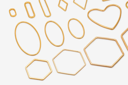 10pcs Gold/ Silver/ Rose Gold Teardrop Link Connector Charms 32/ 38mm, Gold/ Rhodium plated Brass Geometric Shape Pendants (GB-097)