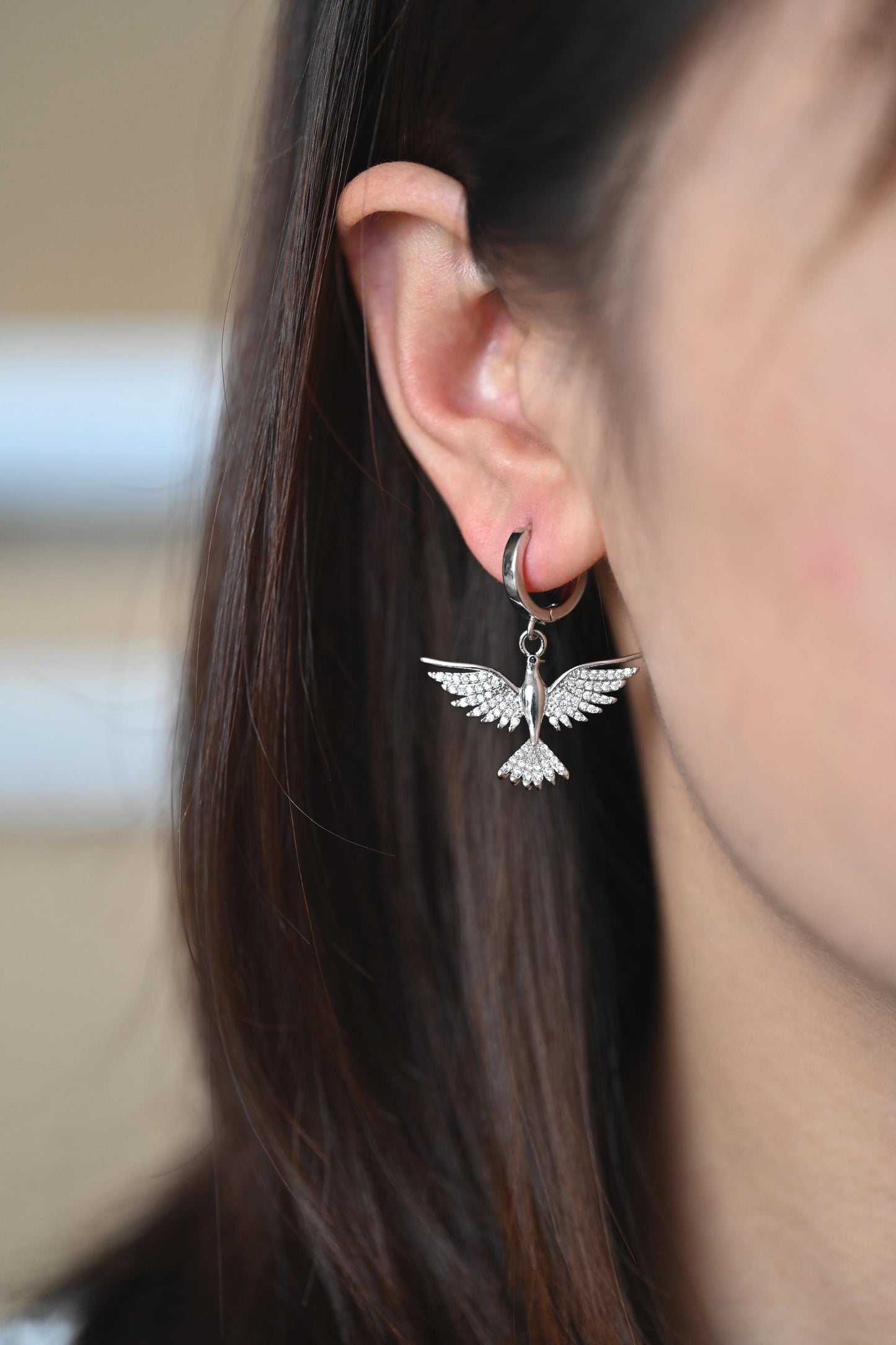 4pcs CZ Pave Gold/ Silver Tone Bird Charms, Real Gold/ Rhodium plated Brass Bird Pendant (GB-1480)