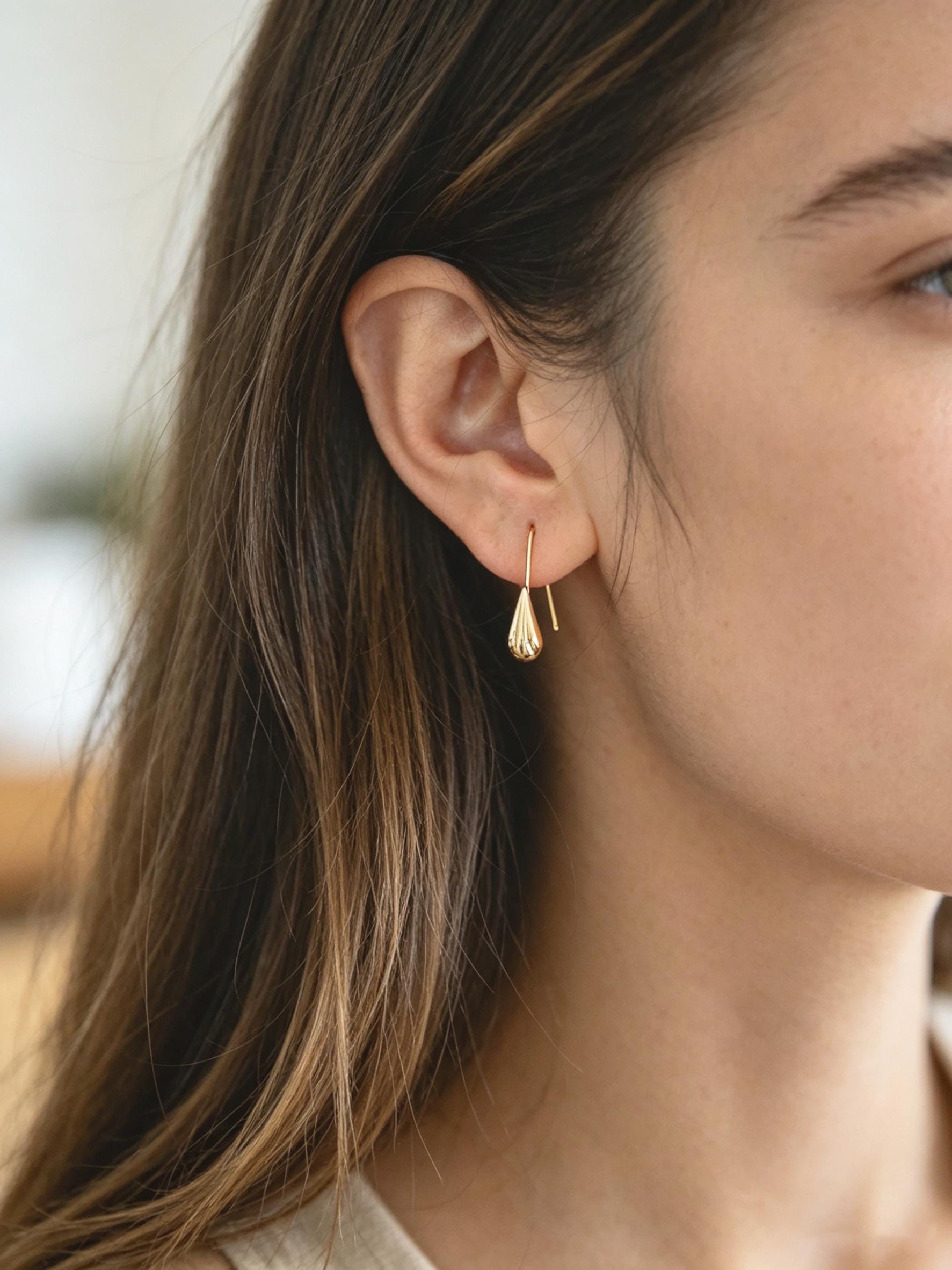 10pcs Gold/ Rhodium plated Brass Shell Earring Hook with Loop, Simple Earwires Earring Components (GB-2968)