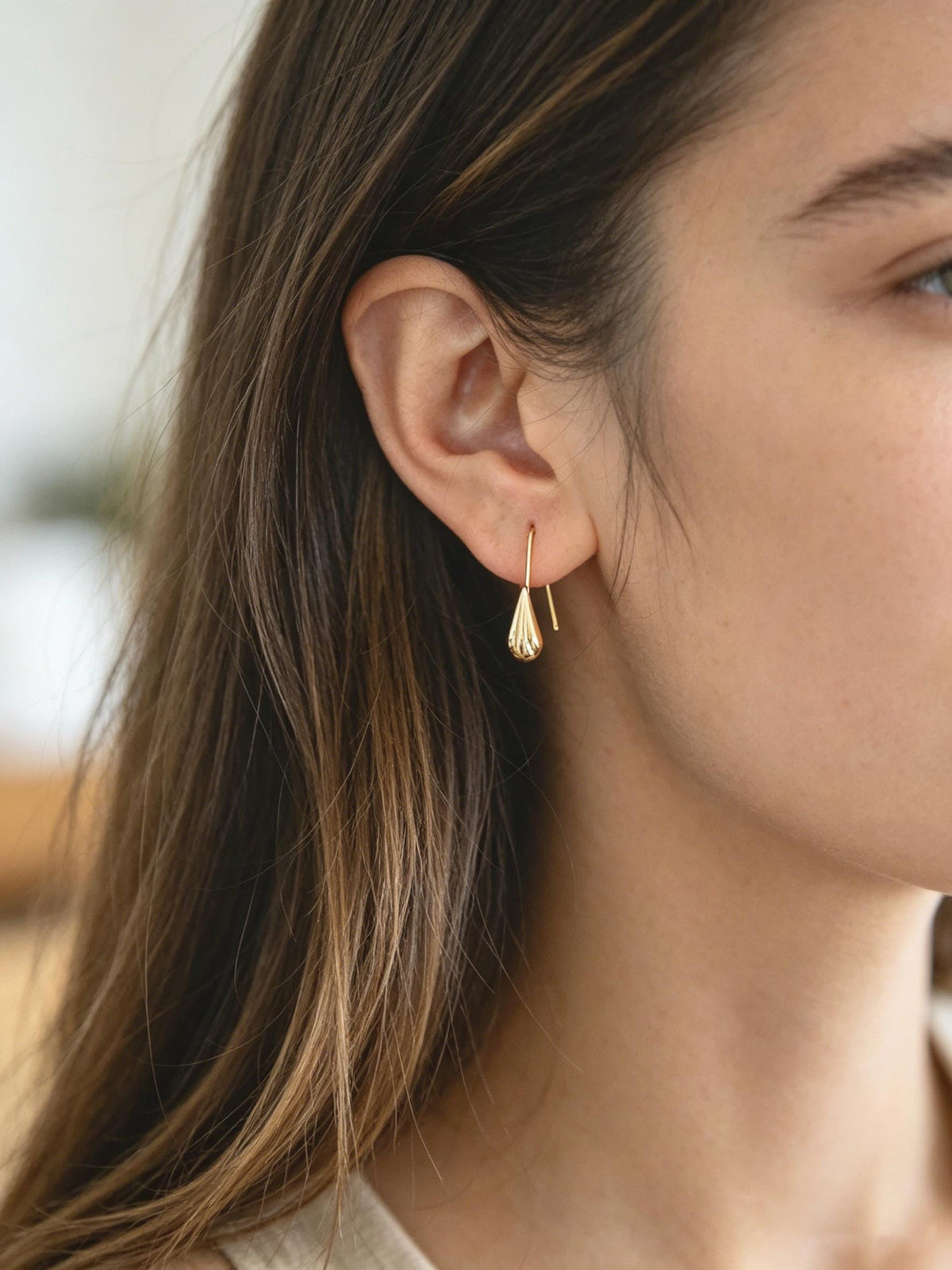 10pcs Gold/ Rhodium plated Brass Earring Hook with Loop, Simple Earwires Earring Components (GB-3040)