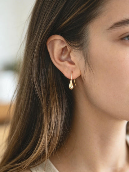 10pcs Gold/ Rhodium plated Brass Earring Hook with Loop, Simple Earwires Earring Components (GB-3040)