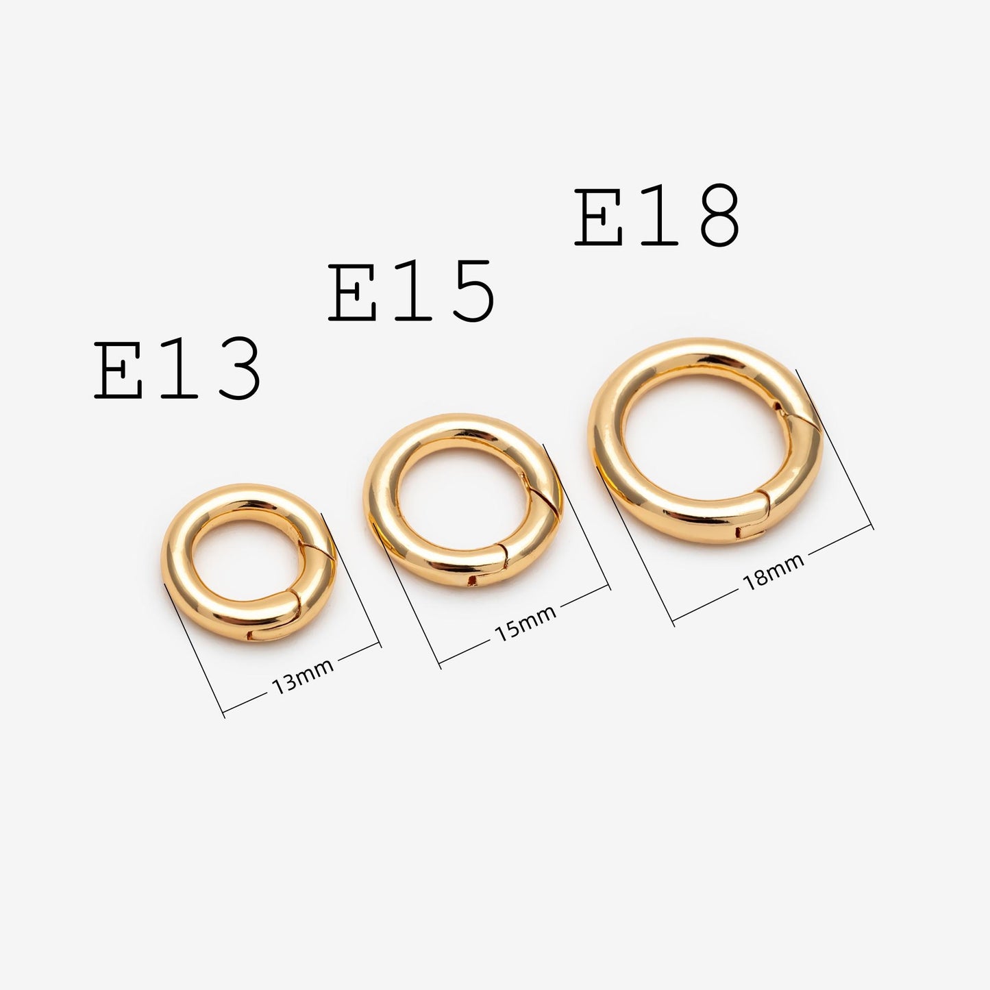 4pcs Gold Necklace Clasp, Oval Spring Gate Ring , Oval Gate Ring, Gold plated Brass Basic Supplies (GB-1831)