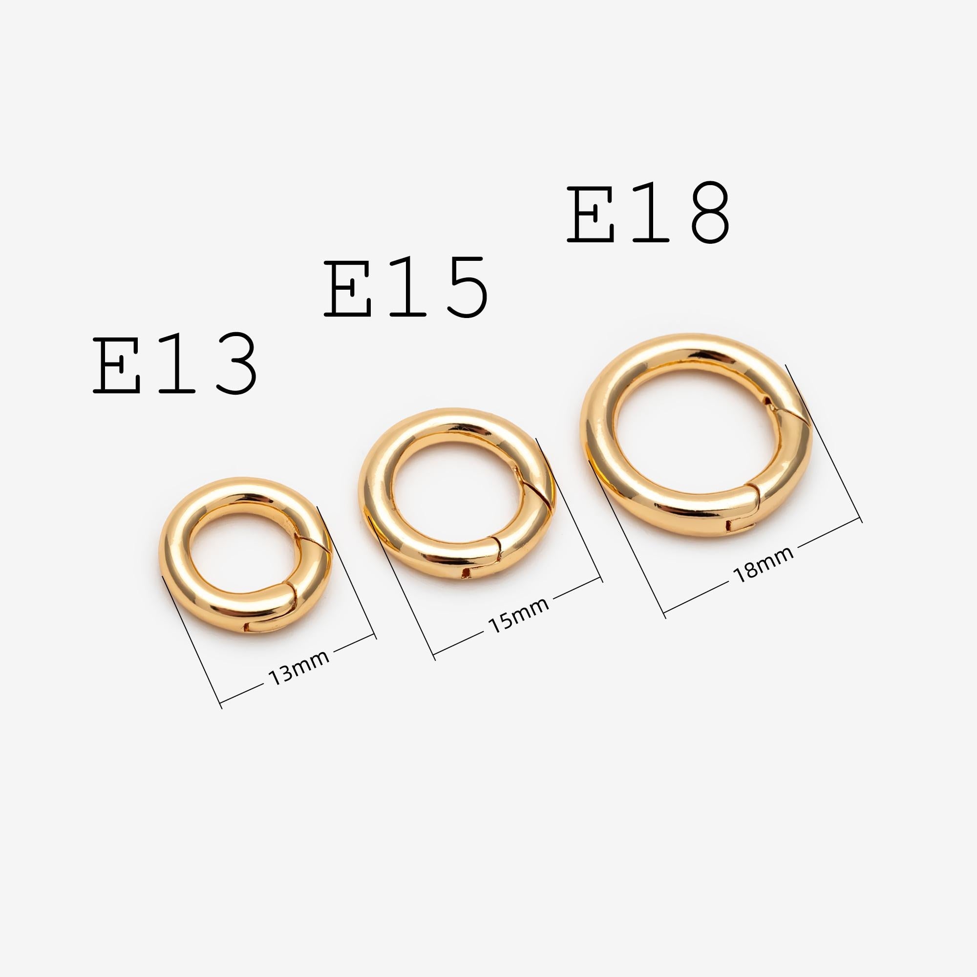 4pcs Gold Necklace Clasp, Oval Spring Gate Ring , Oval Gate Ring, Gold plated Brass Basic Supplies (GB-1831)