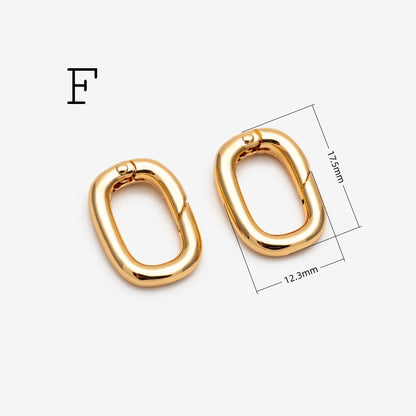 4pcs Gold Necklace Clasp, Oval Spring Gate Ring , Oval Gate Ring, Gold plated Brass Basic Supplies (GB-1831)
