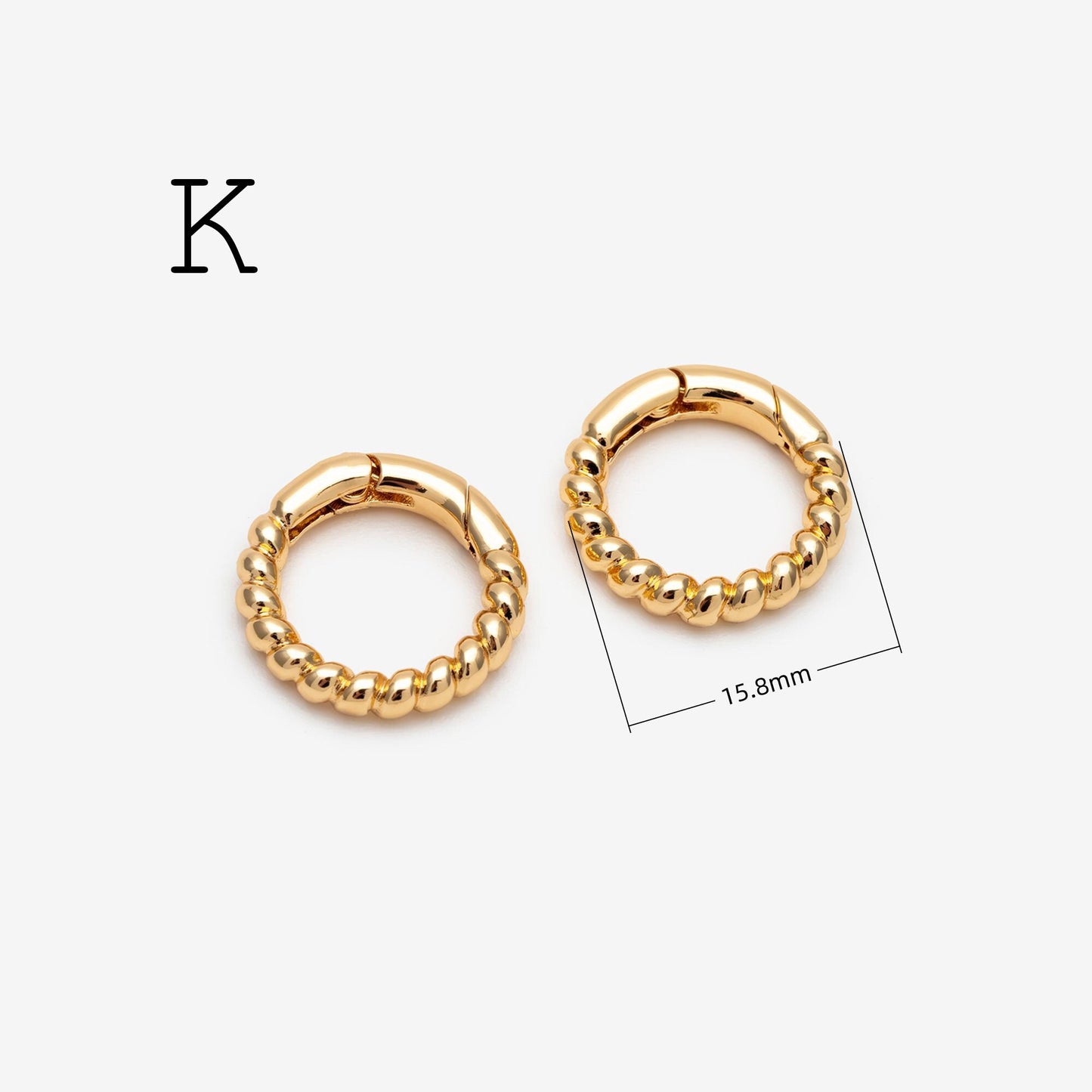 4pcs Gold Necklace Clasp, Oval Spring Gate Ring , Oval Gate Ring, Gold plated Brass Basic Supplies (GB-1831)