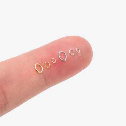 200pcs Gold/ Rhodium plated Stainless Steel Oval Jump Rings, Open Jump Rings, 4x3x0.5mm (24 Gauge) (GB-4776)
