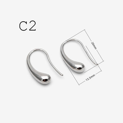 10pcs Gold/ Rhodium plated Brass Ear Hooks 38X13mm, Simple Earwires Earring Components (GB-3844)