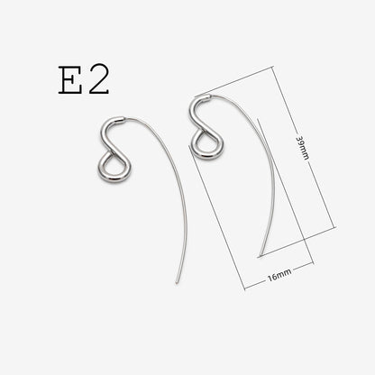 10pcs Gold/ Rhodium plated Brass Ear Hooks 38X13mm, Simple Earwires Earring Components (GB-3844)