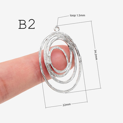 10pcs Spiral Jewelry Findings, Abstract Swirl Stud Earrings & Pendant Charms, Gold Silver Plated Components for DIY Jewelry Making (GB-1066)