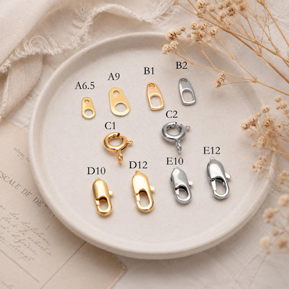 20pcs Gold/ Silver Lobster Claw Clasps 10/ 12mm, Real Gold/ rhodium plated Brass, Necklace Bracelet Charm Clasps (GB-3764)
