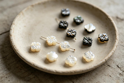 4pcs Single-Sided Carved Shell Beads, Mother of Pearl Animal & Sea Shapes for DIY Bracelet, Handmade Jewelry (BK-006)