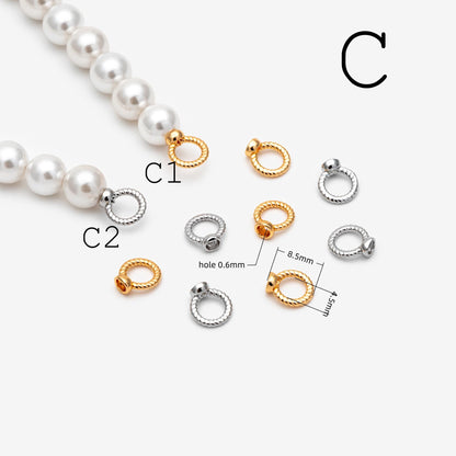10pcs Gold/ Silver Bracelet Necklace End Loop, Gold/ Rhodium plated Brass bead end for Necklace Making (GB-4262)