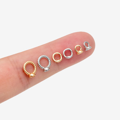 10pcs Gold Bead End Cap with Loop, Gold plated Brass bead end for Necklace Making (GB-4262)