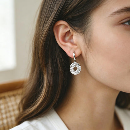 4pcs CZ pave Gold/ Silver Tone Round Oval Charm, 18K Gold/ Rhodium plated Brass, Rhinestone Earring Charm (GB-1872)