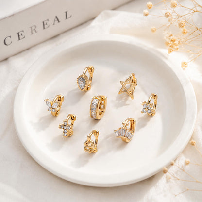 4pcs Gold Tiny Cartilage Hoop Earrings, Tragus Hoop, Rook Hoop, Helix Hoop, Cartilage Hoop, Cartilage Clicker Hoop (GB-3474)