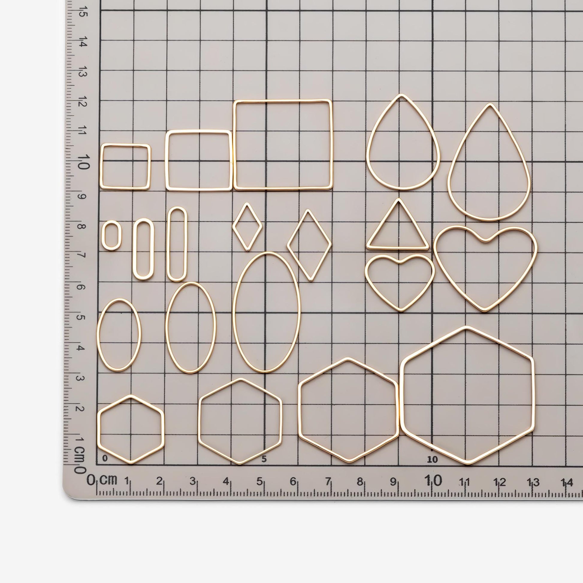10pcs Gold/ Silver/ Rose Gold Teardrop Link Connector Charms 32/ 38mm, Gold/ Rhodium plated Brass Geometric Shape Pendants (GB-097)