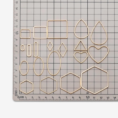 10pcs Gold/ Silver/ Rose Gold Teardrop Link Connector Charms 32/ 38mm, Gold/ Rhodium plated Brass Geometric Shape Pendants (GB-097)