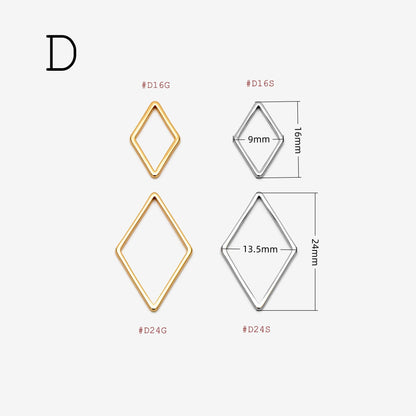 10pcs Gold/ Silver/ Rose Gold Teardrop Link Connector Charms 32/ 38mm, Gold/ Rhodium plated Brass Geometric Shape Pendants (GB-097)