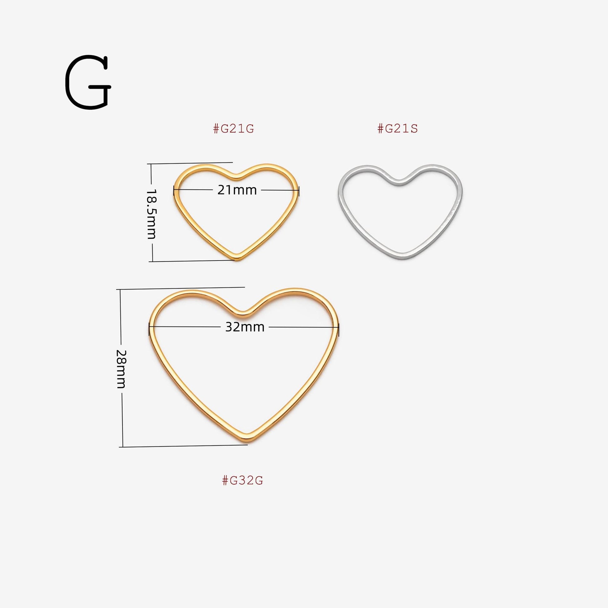 10pcs Gold/ Silver/ Rose Gold Teardrop Link Connector Charms 32/ 38mm, Gold/ Rhodium plated Brass Geometric Shape Pendants (GB-097)