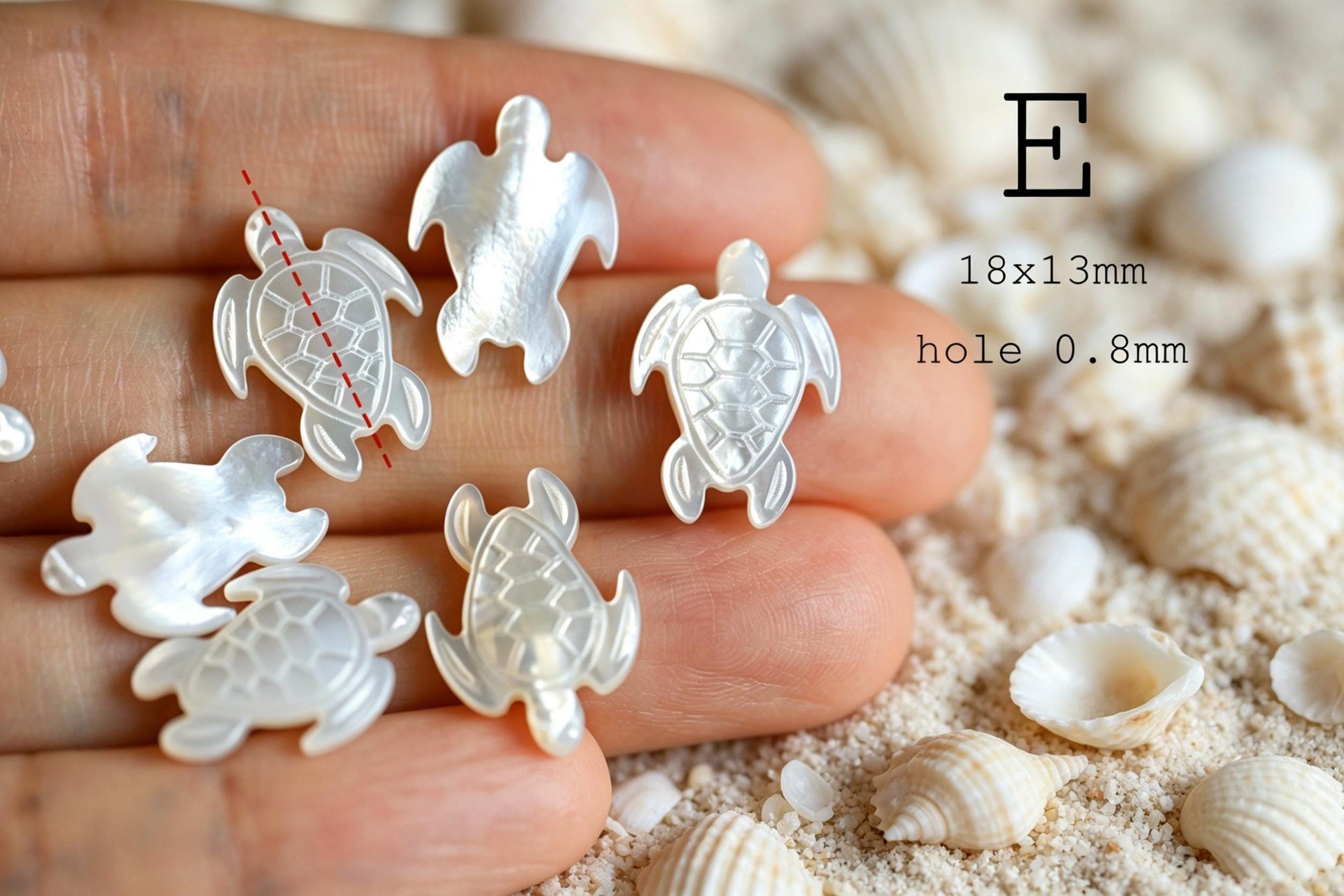 4pcs Single-Sided Carved Shell Beads, Mother of Pearl Animal & Sea Shapes for DIY Bracelet, Handmade Jewelry (BK-006)