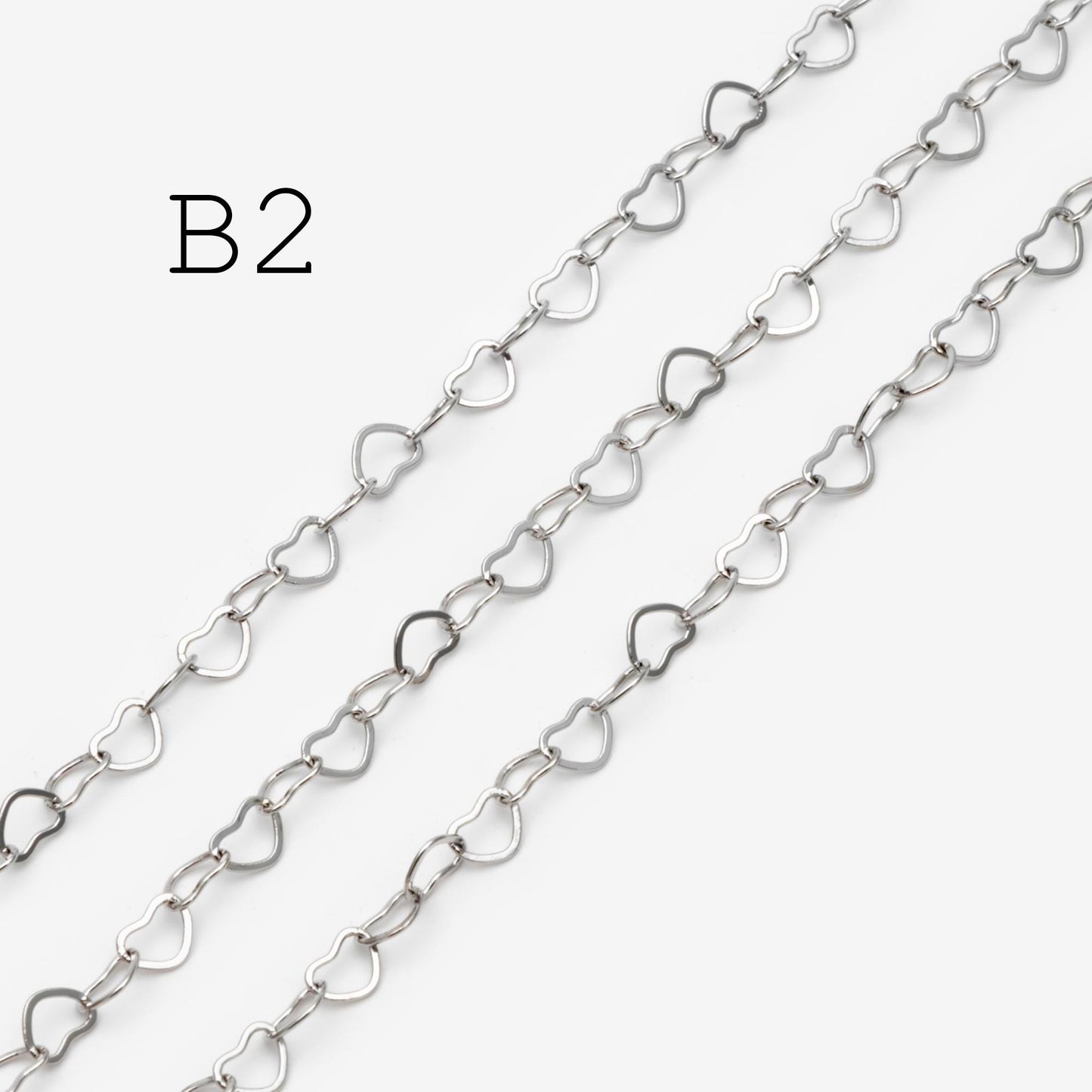 Gold plated Brass Heart Chains 2.2mm, DIY Necklace Chain Findings Wholesale (#LK-278)/ 1 Meter=3.3 ft