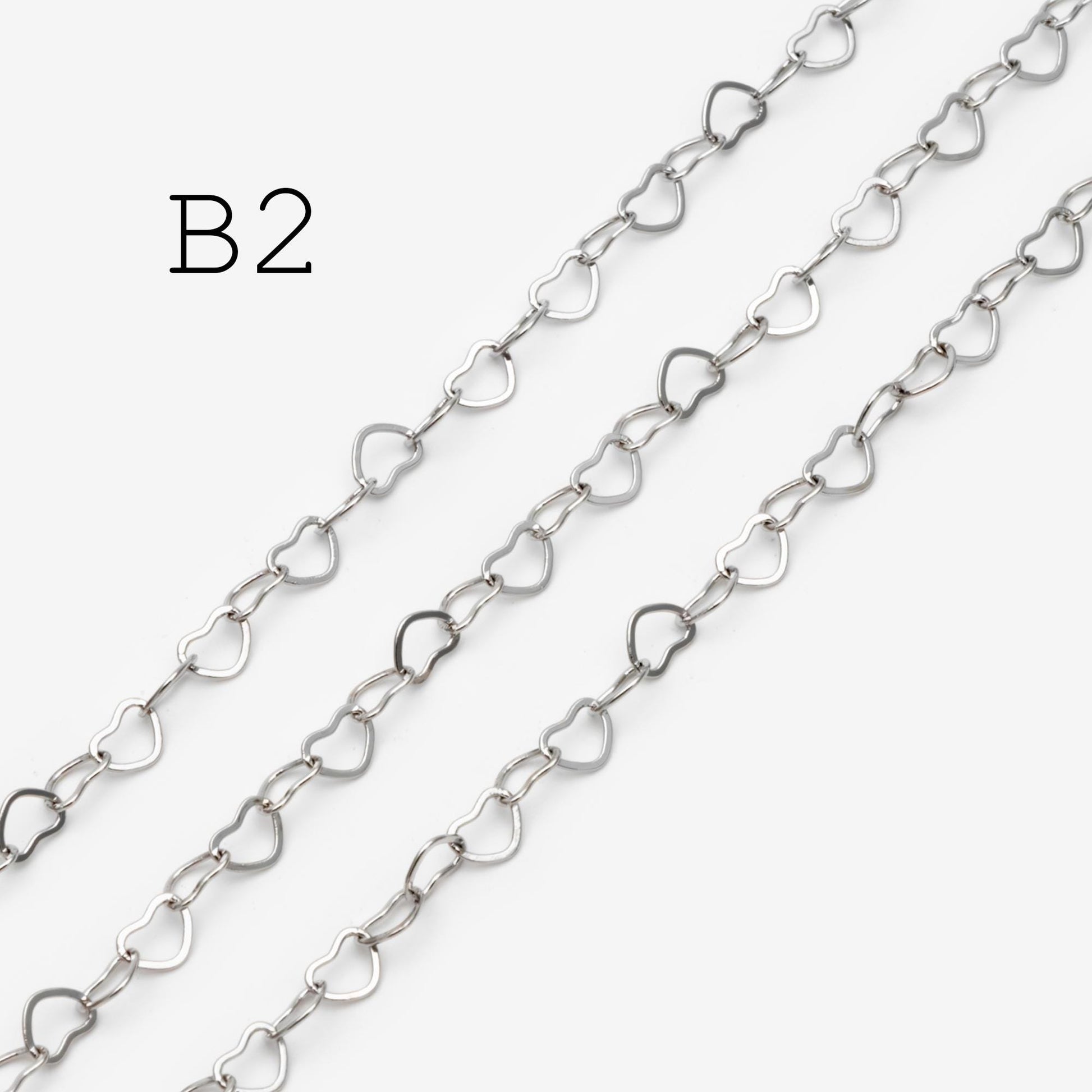 Gold plated Brass Heart Chains 2.2mm, DIY Necklace Chain Findings Wholesale (#LK-278)/ 1 Meter=3.3 ft