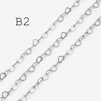 Gold plated Brass Heart Chains 2.2mm, DIY Necklace Chain Findings Wholesale (#LK-278)/ 1 Meter=3.3 ft