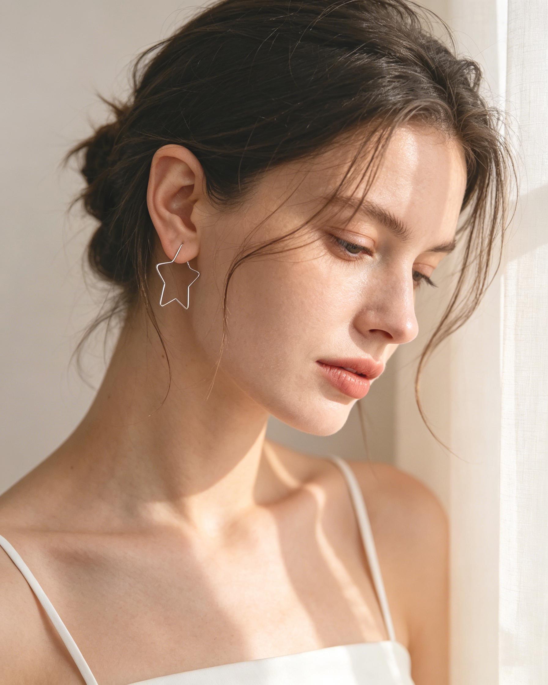 10pcs Gold/ Silver Tone Heart Earring Hoops, Geometric Earring Components (GB-698)