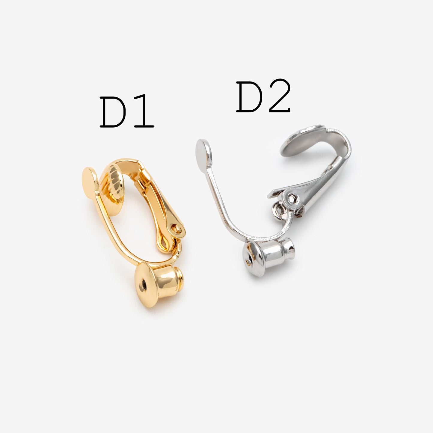 10pcs Clip On Earring Findings, Gold/ Silver tone Non Pierced Earrings (GB-251)