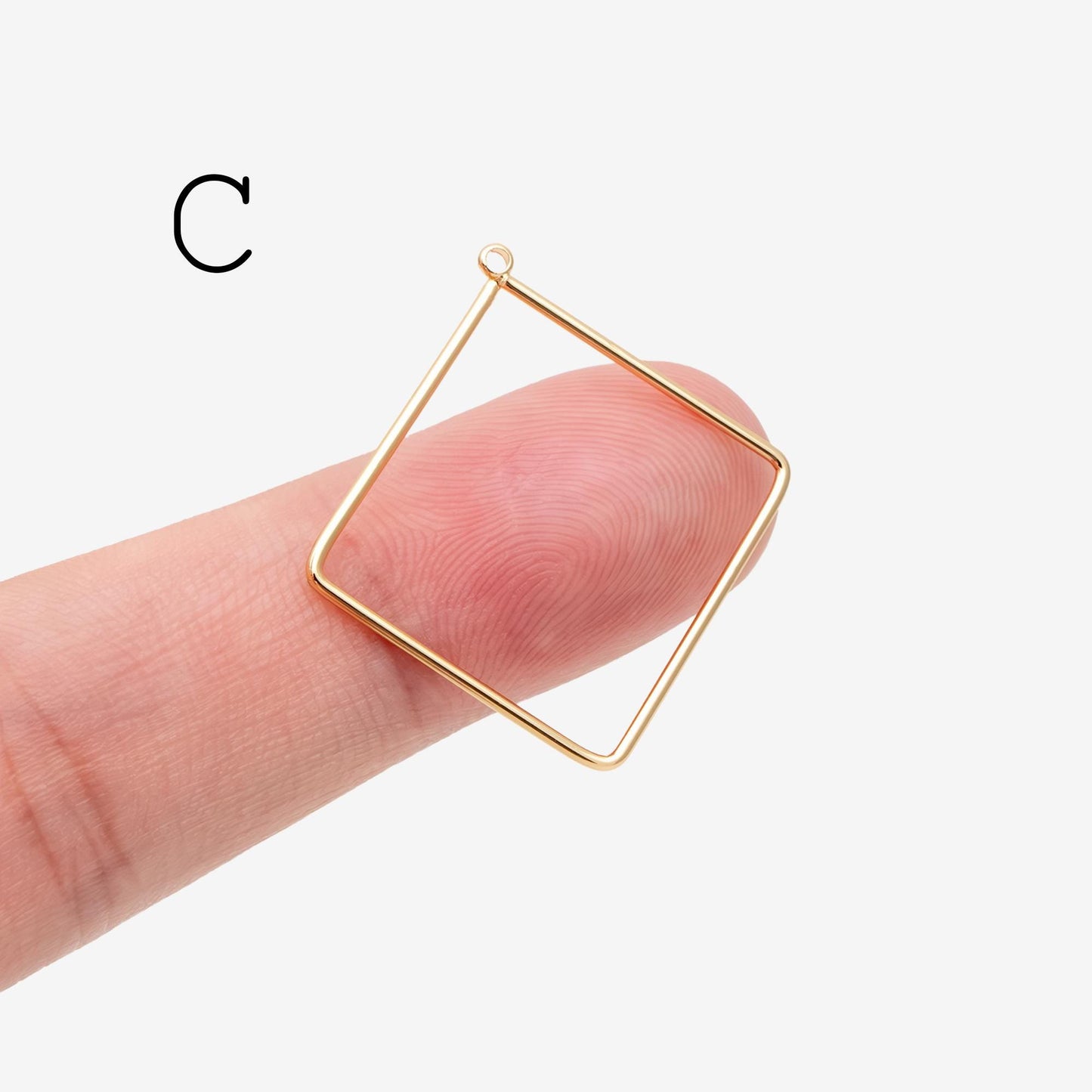 10pcs Gold/ Silver Tone Geometric Charms, 18K Gold/ Rhodium plated Brass Link Pendants, Teardrop Square Rhombus Triangle Heart (GB-368)