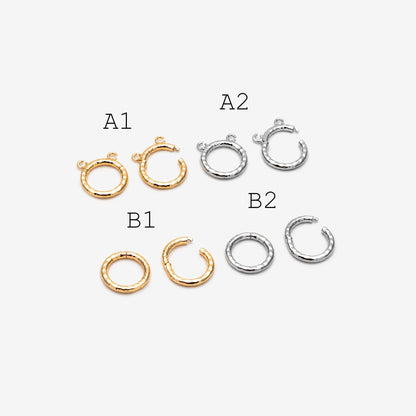 4pcs Gold Circle Clasp, Round Hammered Clasp for DIY Jewelry Making Supply (GB-4778)