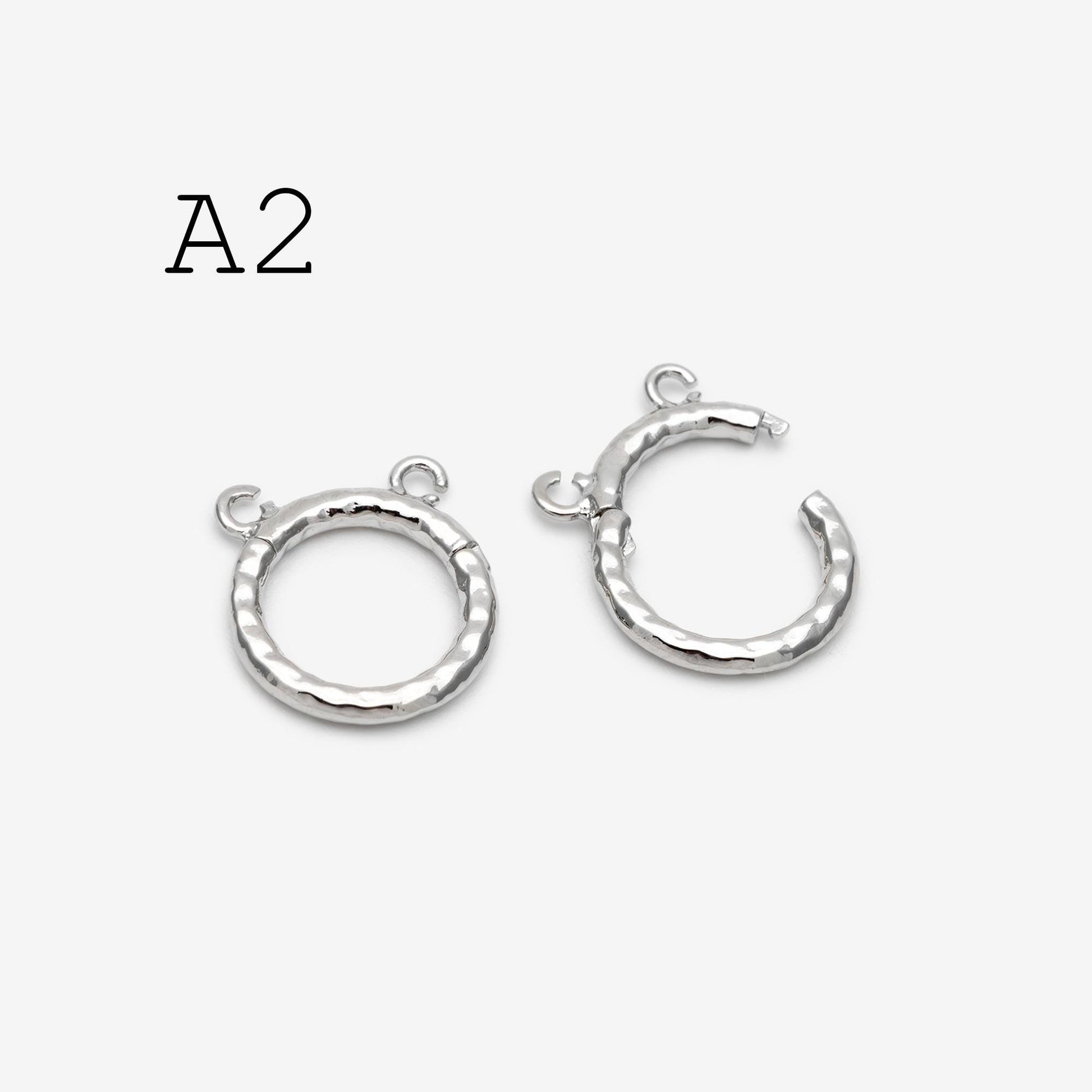 4pcs Gold Circle Clasp, Round Hammered Clasp for DIY Jewelry Making Supply (GB-4778)