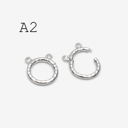 4pcs Gold Circle Clasp, Round Hammered Clasp for DIY Jewelry Making Supply (GB-4778)