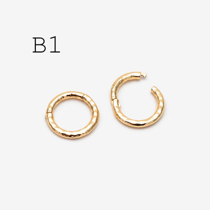 4pcs Gold Circle Clasp, Round Hammered Clasp for DIY Jewelry Making Supply (GB-4778)