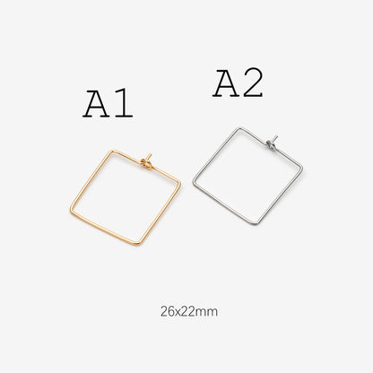 10pcs Gold/ Silver Tone Heart Earring Hoops, Geometric Earring Components (GB-698)