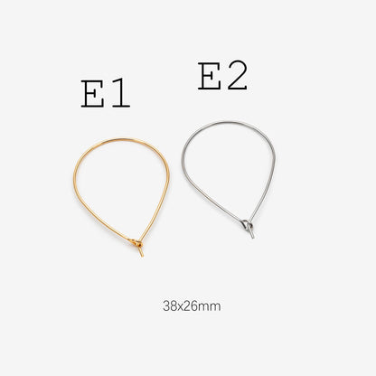 10pcs Gold/ Silver Tone Heart Earring Hoops, Geometric Earring Components (GB-698)