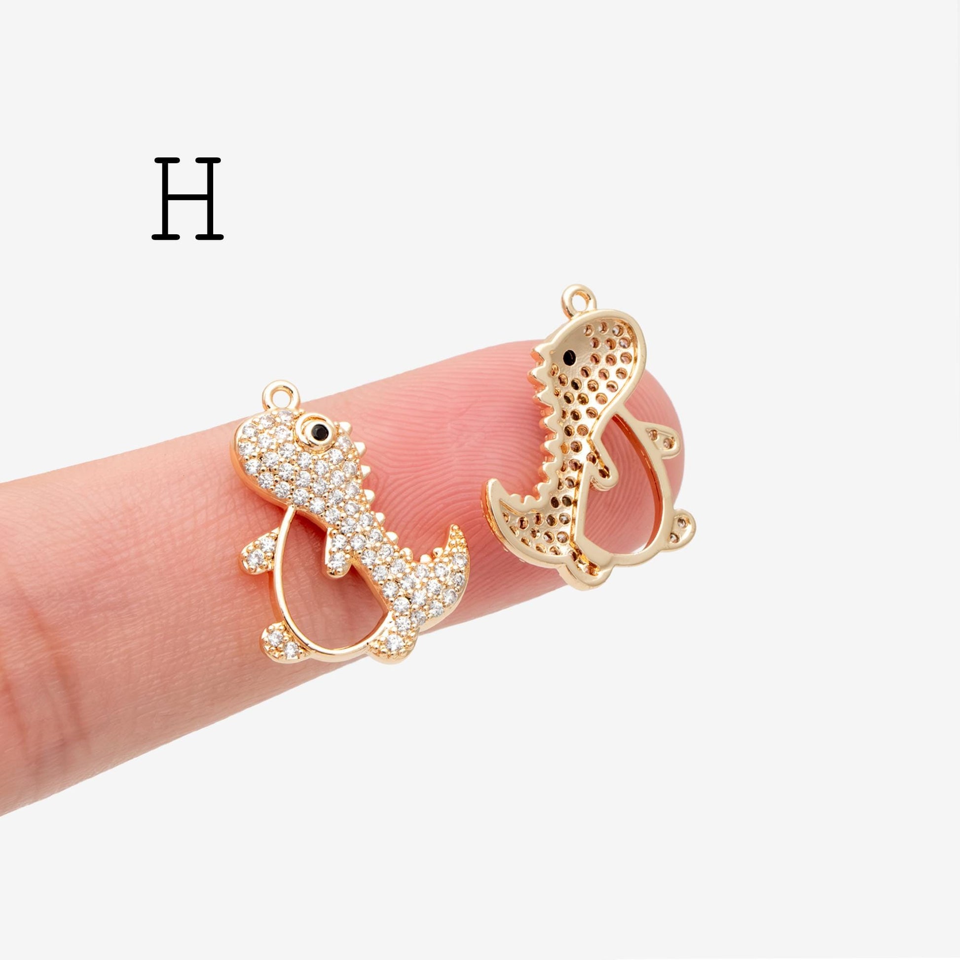 4pcs CZ Pave Gold/ Silver Tone Cute Animal Charms, Jewelry Making, Diy Material, Jewelry Supplies (GB-2074)