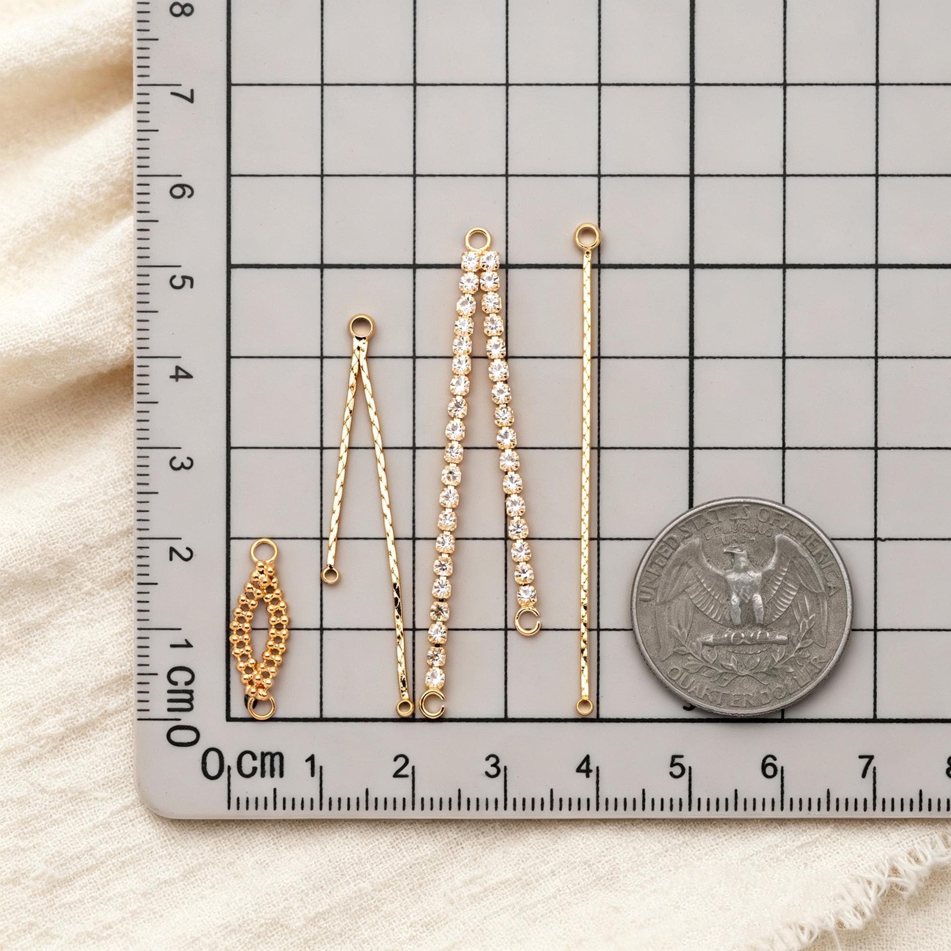 10pcs Gold/ Silver Tassel Charms, Tassel Connectors with Jump Rings (GB-244)