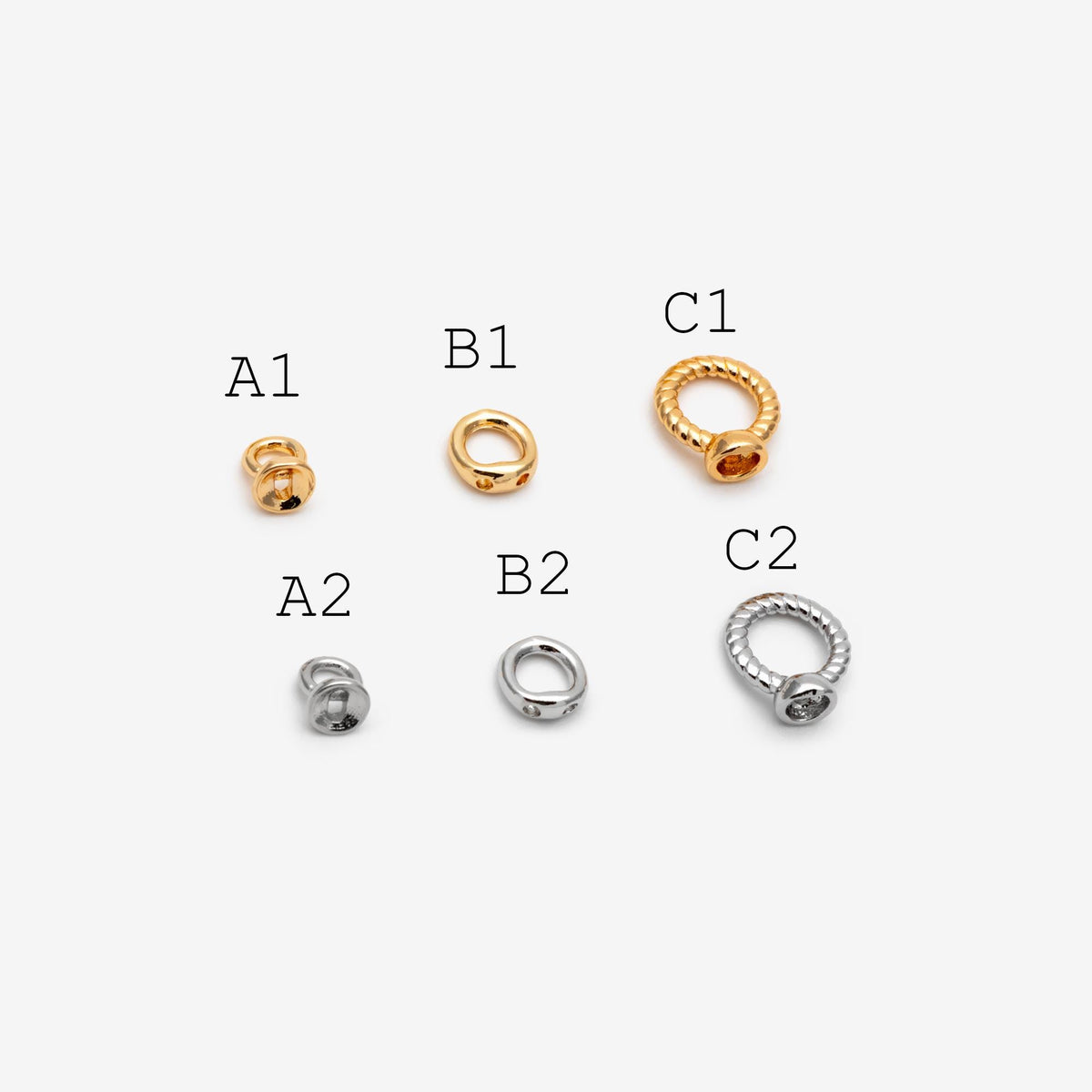 10pcs Gold/ Silver Bracelet Necklace End Loop, Gold/ Rhodium plated Brass bead end for Necklace Making (GB-4262)