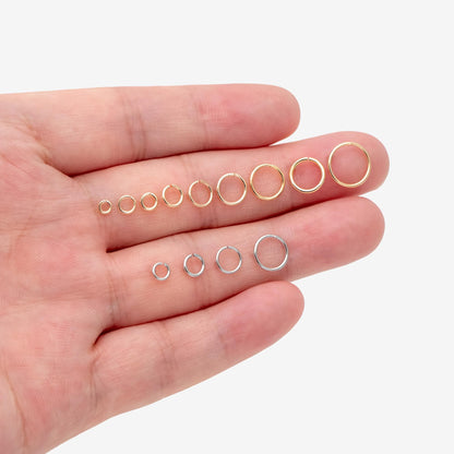 100pcs Silver Open Jump Rings, Rhodium plated Brass Split Rings, Multi Sizes Wholesale (GB-250)