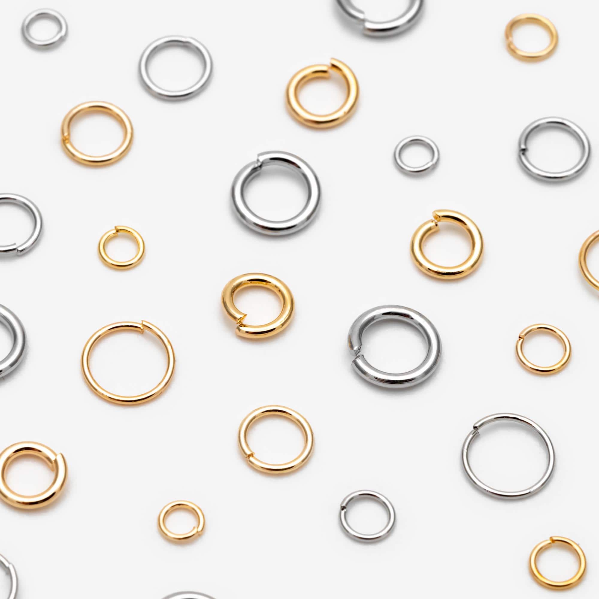 200pcs Silver tone Open Jump Rings, Rhodium plated Stainless Steel Split Rings, 2.5/ 3/ 5mm by 0.4mm Thin Loop, Connect Tiny Chain (#GB-246)