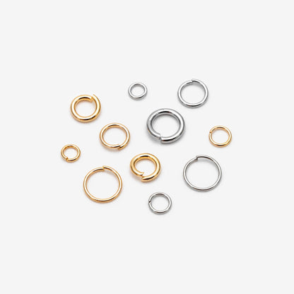 200pcs Silver tone Open Jump Rings, Rhodium plated Stainless Steel Split Rings, 2.5/ 3/ 5mm by 0.4mm Thin Loop, Connect Tiny Chain (#GB-246)