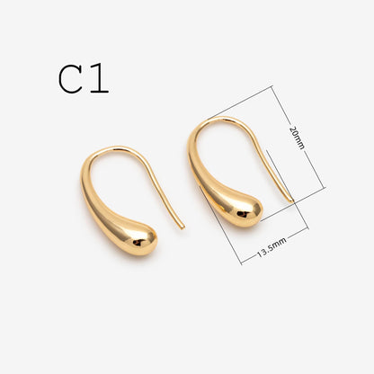 10pcs Gold/ Rhodium plated Brass Ear Hooks , Simple Earwires Earring Components (GB-3022)