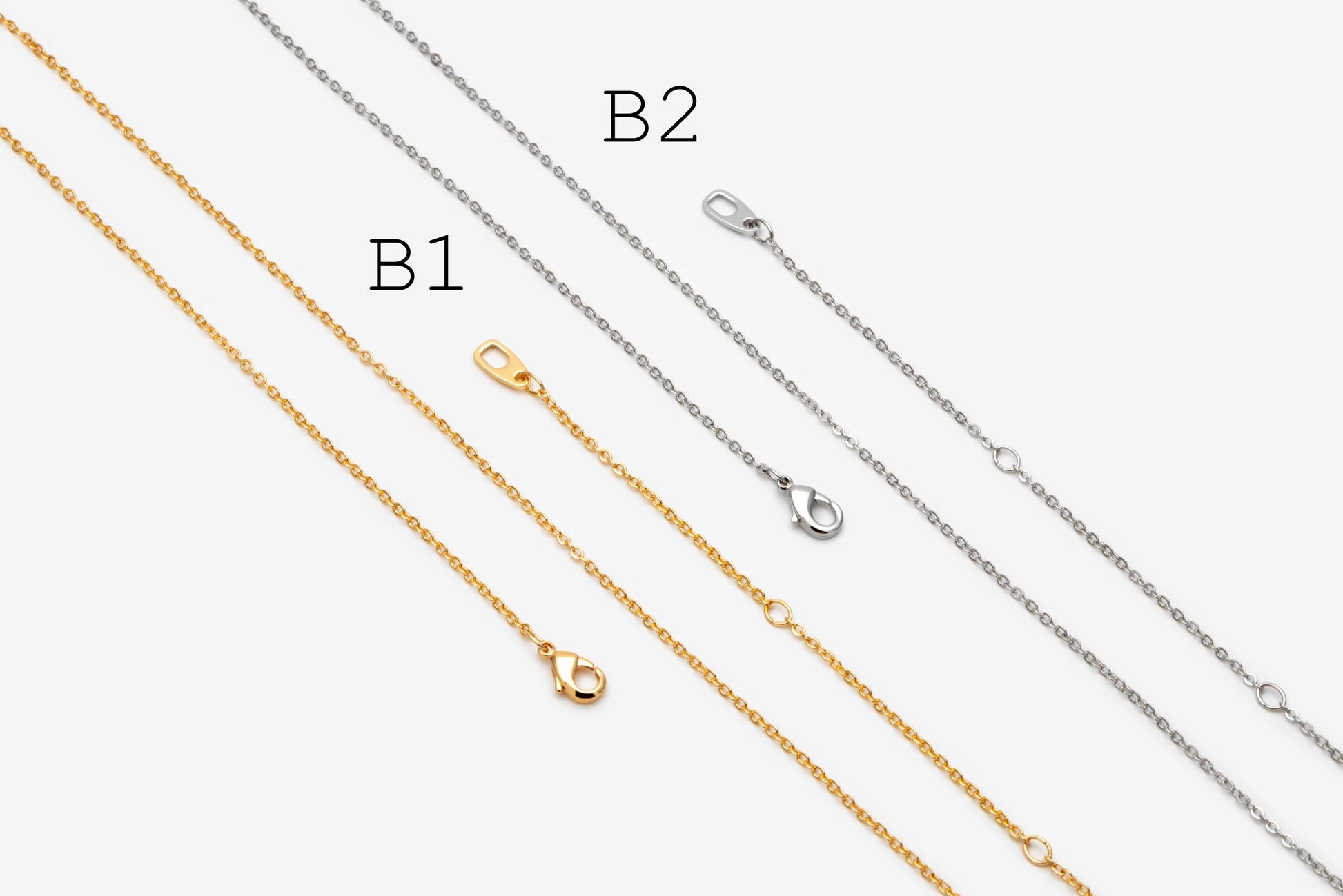 Gold/ Silver Dainty Necklace, Gold/ Rhodium plated Brass Adjustable Necklace, Ready to Wear (#LK-629)