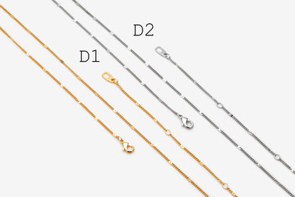 Gold/ Silver Dainty Necklace, Gold/ Rhodium plated Brass Adjustable Necklace, Ready to Wear (#LK-629)