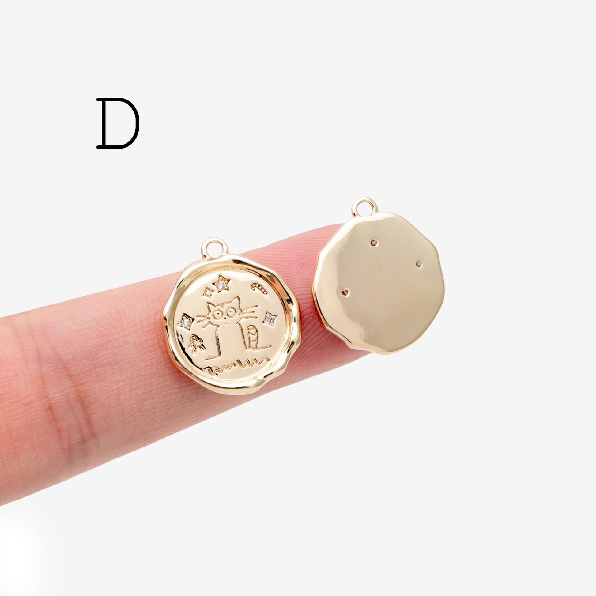 4pcs CZ Pave Gold Animal Charms, Earring Findings, Jewelry Making, Diy Material, Jewelry Supplies (GB-2507)