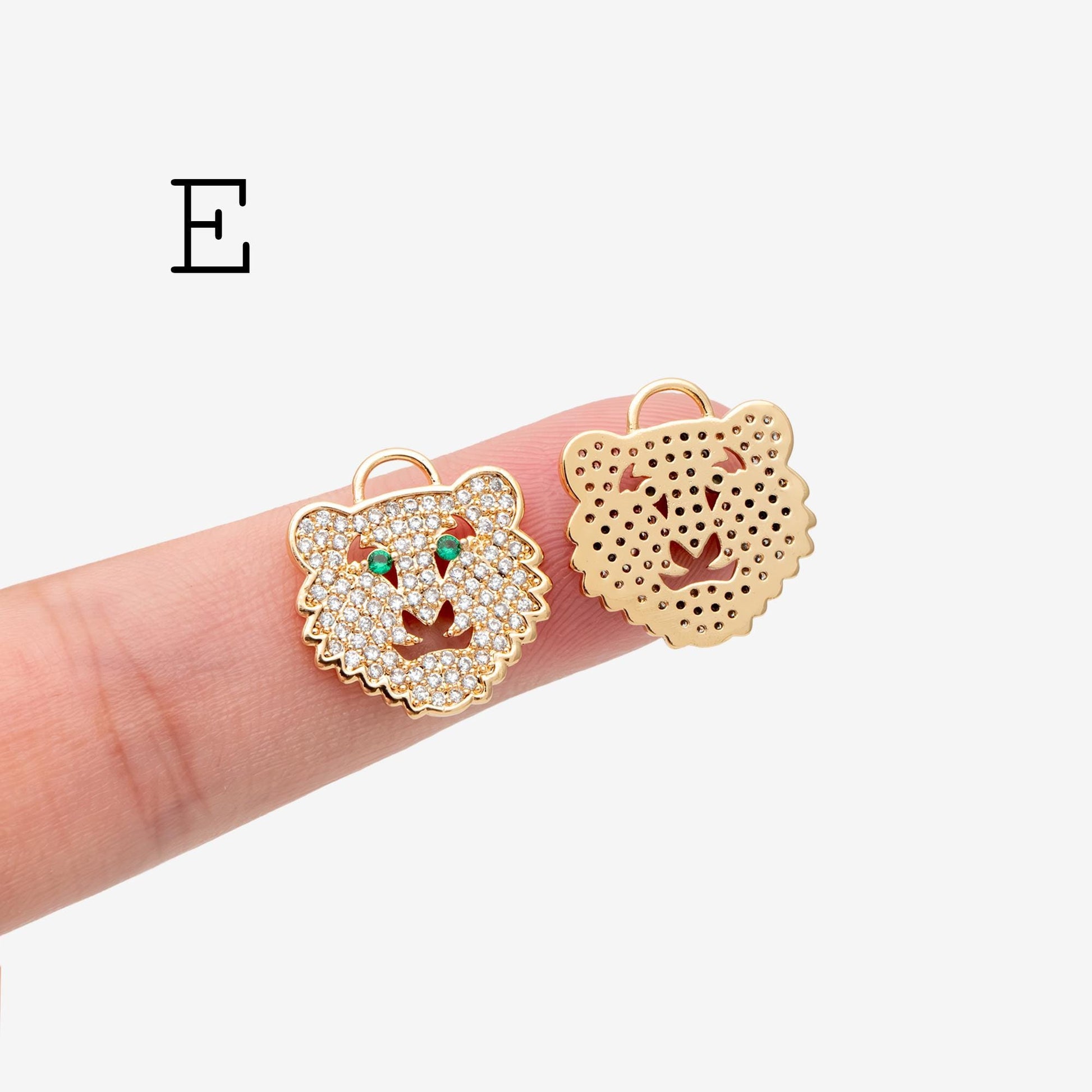 4pcs CZ Pave Gold Animal Charms, Earring Findings, Jewelry Making, Diy Material, Jewelry Supplies (GB-2507)