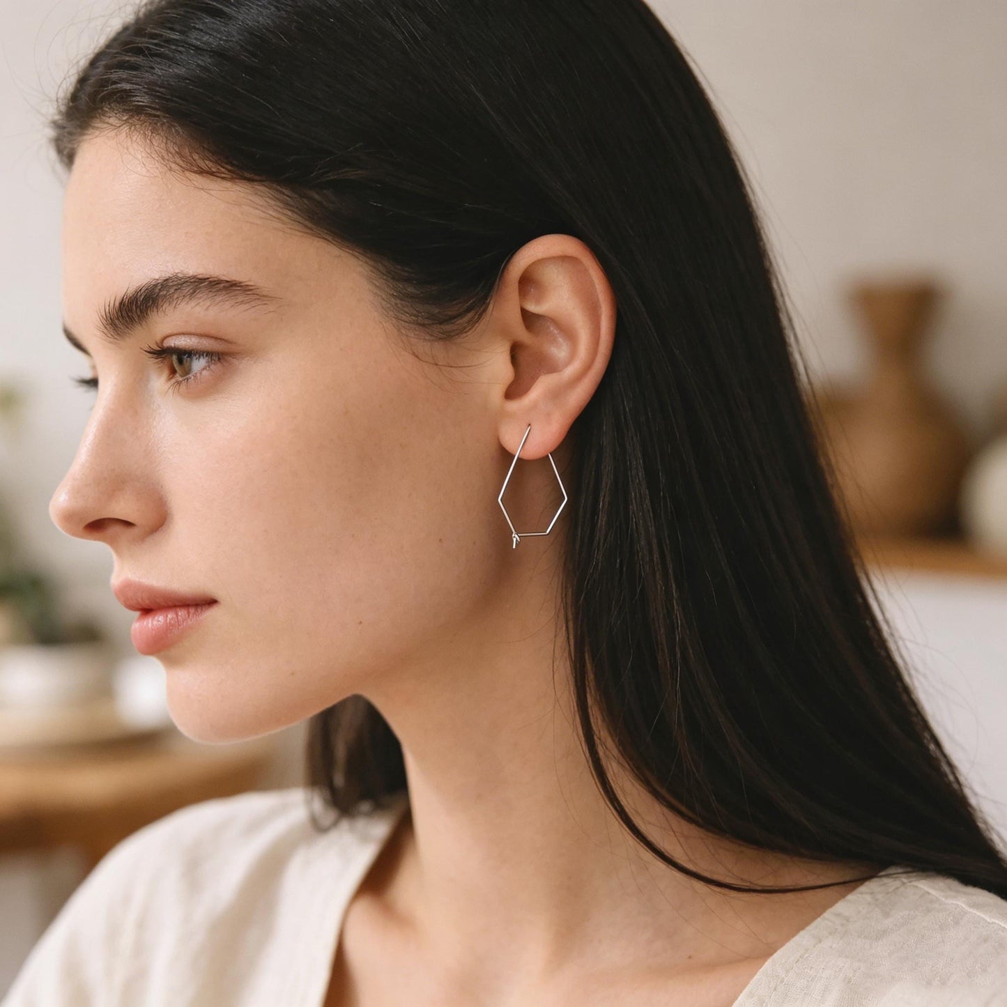 10pcs Gold/ Silver Tone Heart Earring Hoops, Geometric Earring Components (GB-698)