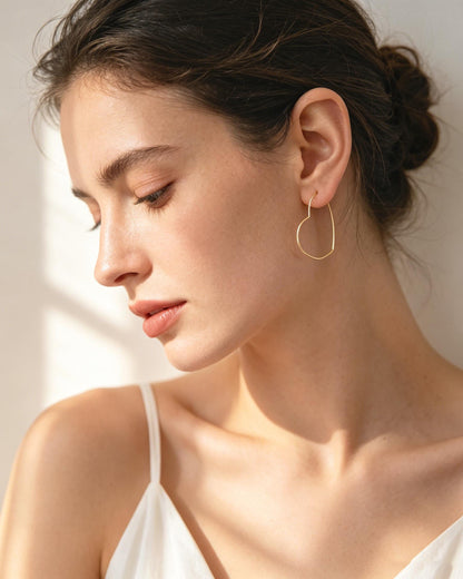10pcs Gold/ Silver Tone Geometric Earring Hoops, Geometric Earring Components (GB-698)