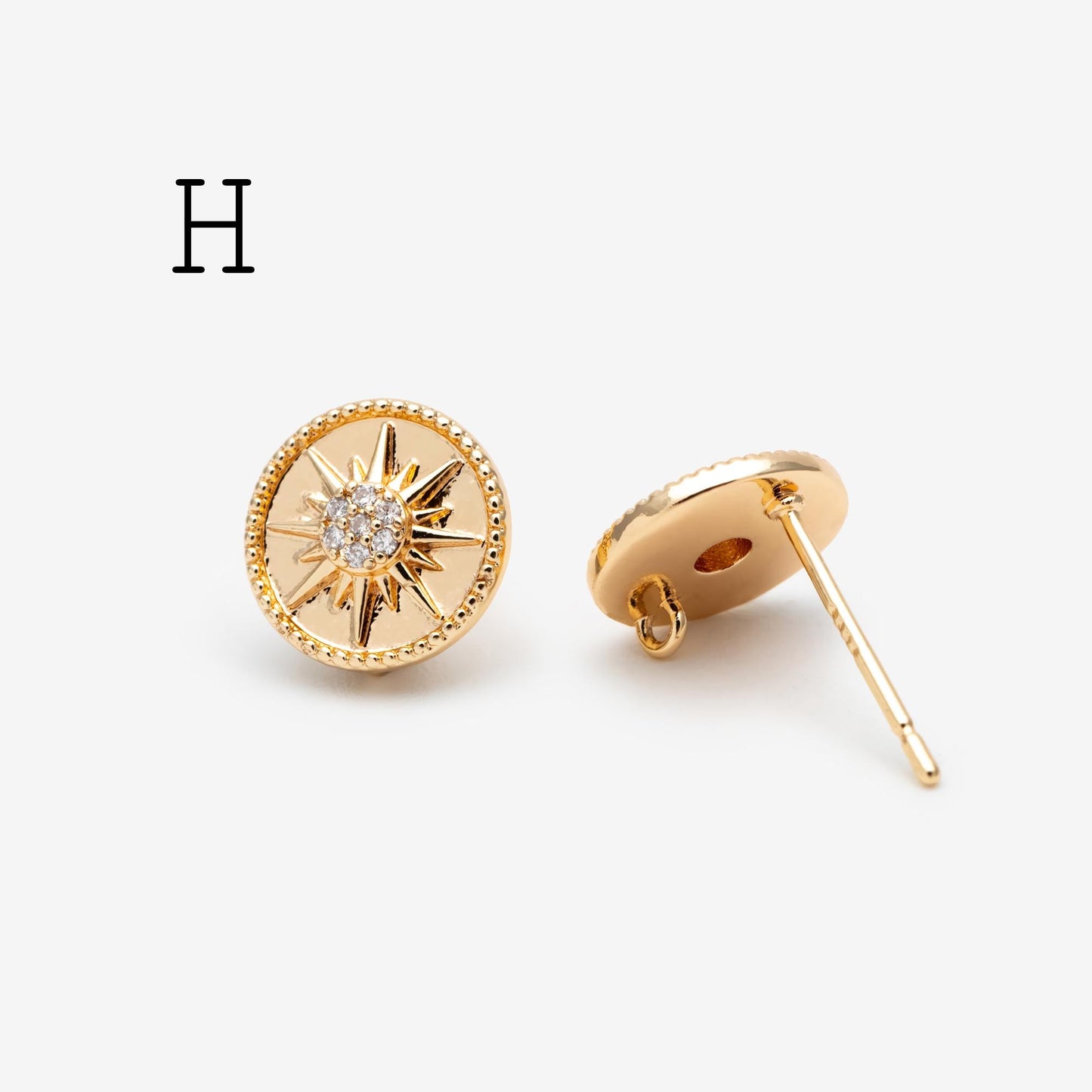 10pcs Star Chain Earring, 18x8mm, Gold Plated Brass Stud Earrings (#GB-1869)